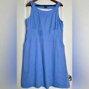 J.McLaughlin Blue Polka Dot Sleeveless A-Line Dress w/ Pockets Size XL